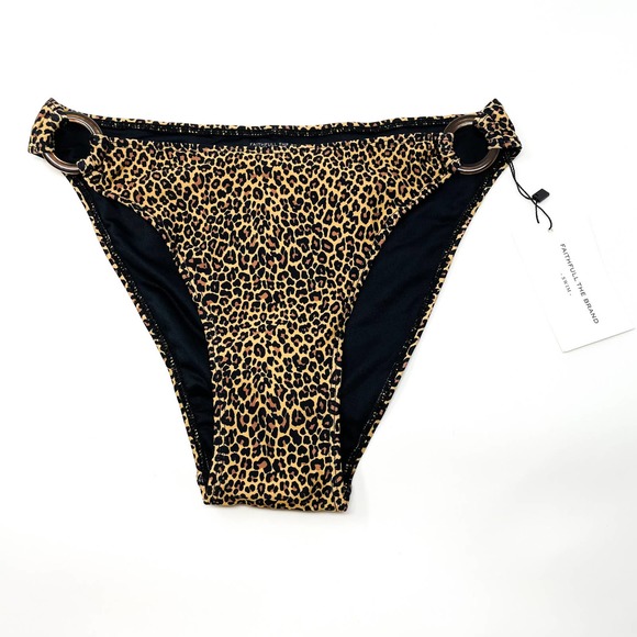 FAITHFUL THE BRAND Cheetah O-ring High Rise Bikini Bottoms - Picture 3 of 6